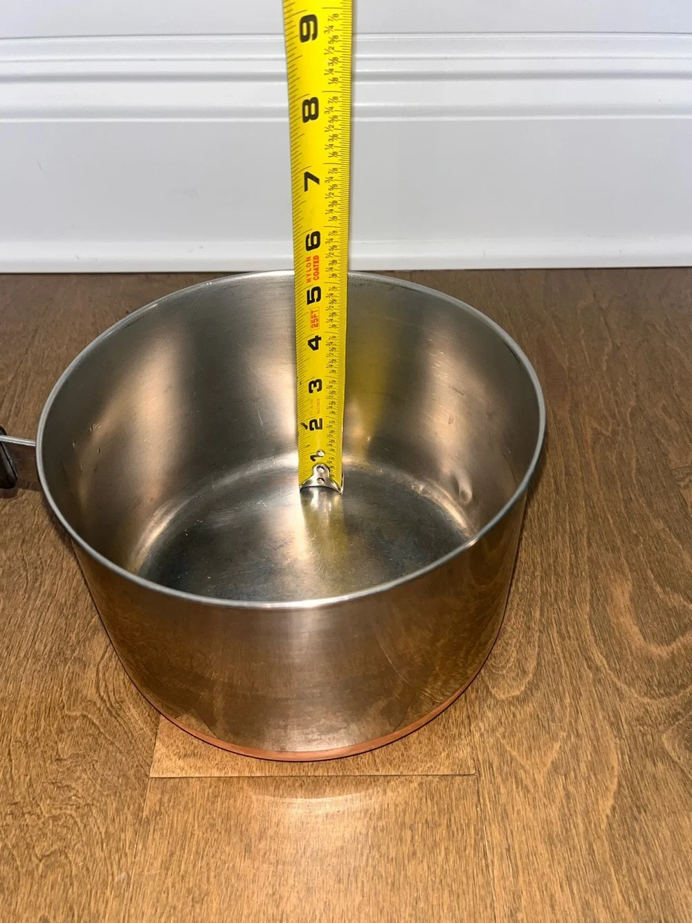 Vintage Revere Ware 3 Quart Stainless Steel / Copper Bottom Pot W/ Lid: Z